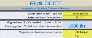 frozen water clip Magnesium Chloride for Frozen Water Calculator